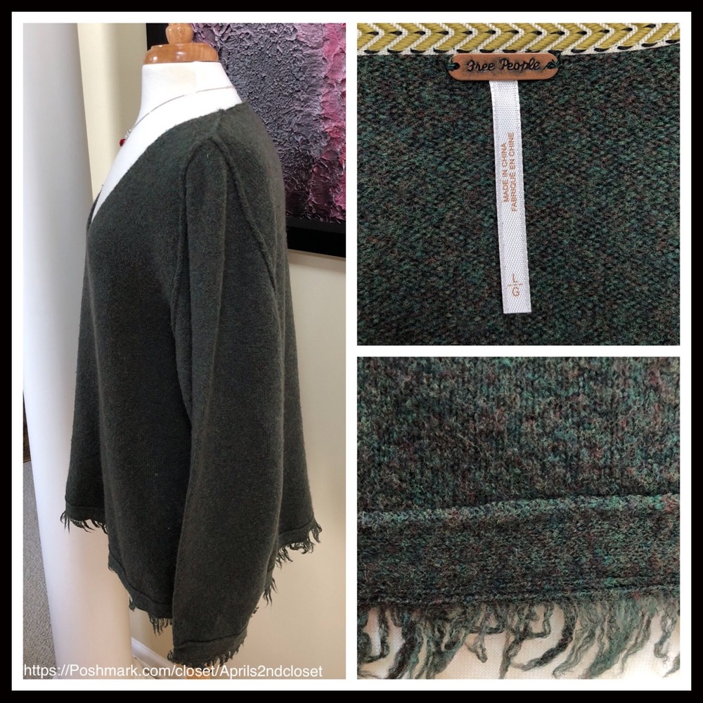 FREE PEOPLE V-NECK PULLOVER TUNIC SWEATER - Picture 5 of 8